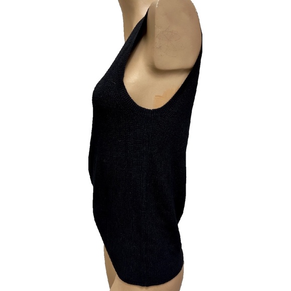 August Silk Knits Black Tank Sweater LARGE 100% Silk - Picture 2 of 8